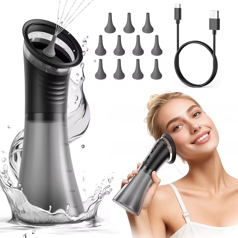 Electric Ear Wax Removal System Water Powered Ear Cleaning Tool with Irrigation Flusher 3 Pressure Settings Safe & Effective