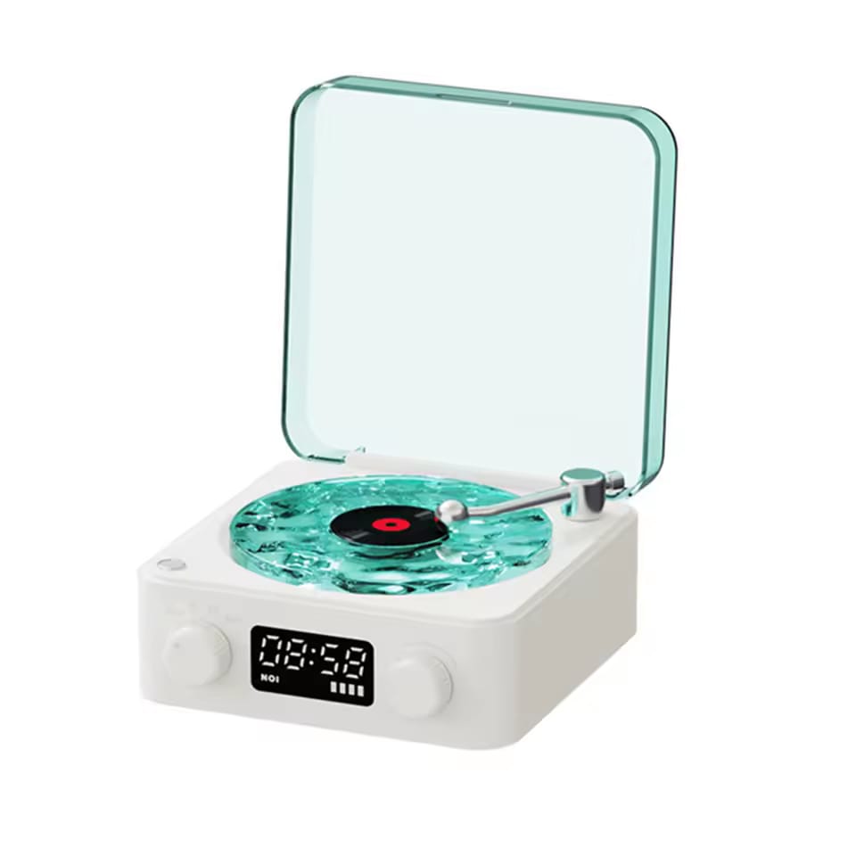 Wireless Portable The Vinyl Player Mini Portable Retro Sleep Aid Speakers Adjustable RGB Lights For Bedroom Office