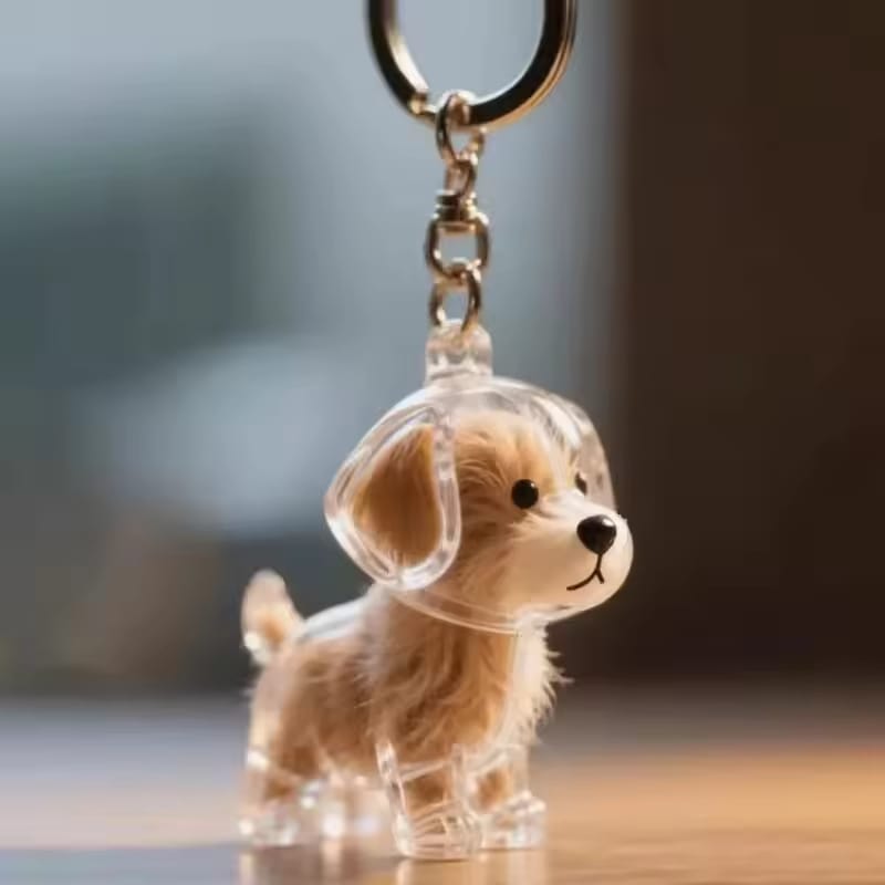 Pet Hair Memorial Resin Storage Capsule Creative Cat/Dog Hair Pendant Unique Keychain Novel Trendy Souvenir Car Decorate Gift