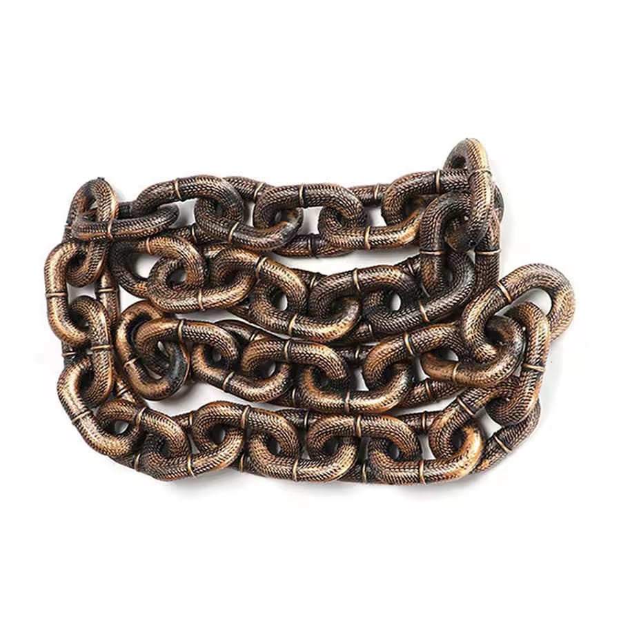 Simulated Iron Chain Dog with Dog Chain Traction Rope Dog Rope Funny Outdoor Plastic Thick Chain