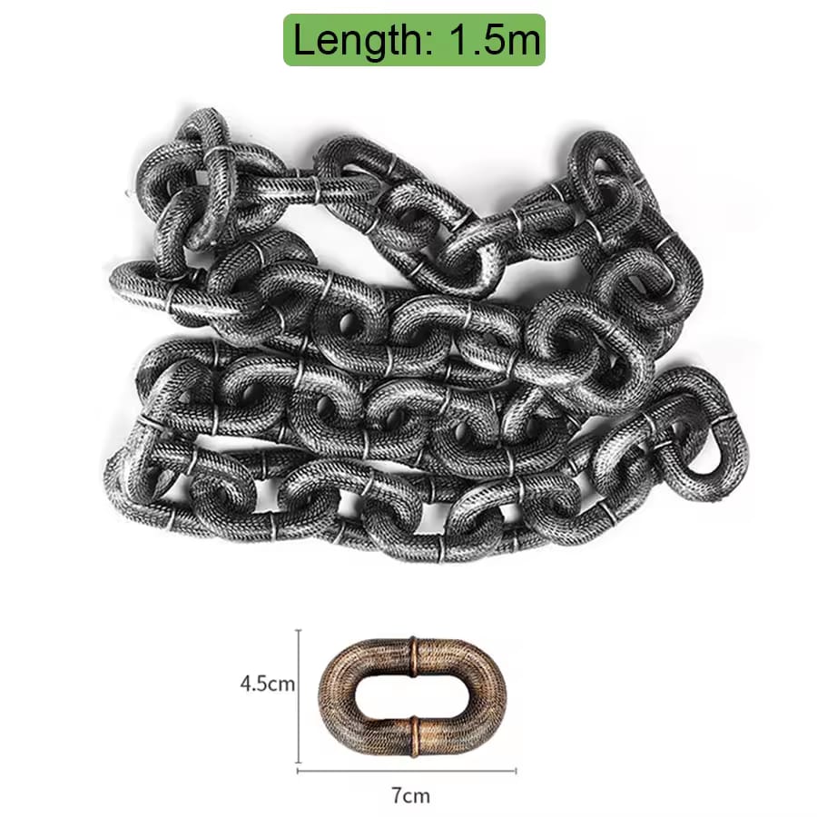 Simulated Iron Chain Dog with Dog Chain Traction Rope Dog Rope Funny Outdoor Plastic Thick Chain