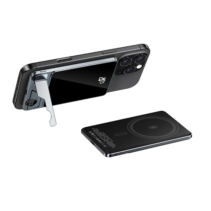 Portable Charger Powerbank With Cable PD20W Power Bank Wireless 15W With Phone Holder LED Display Mobile Phone Backup Battery