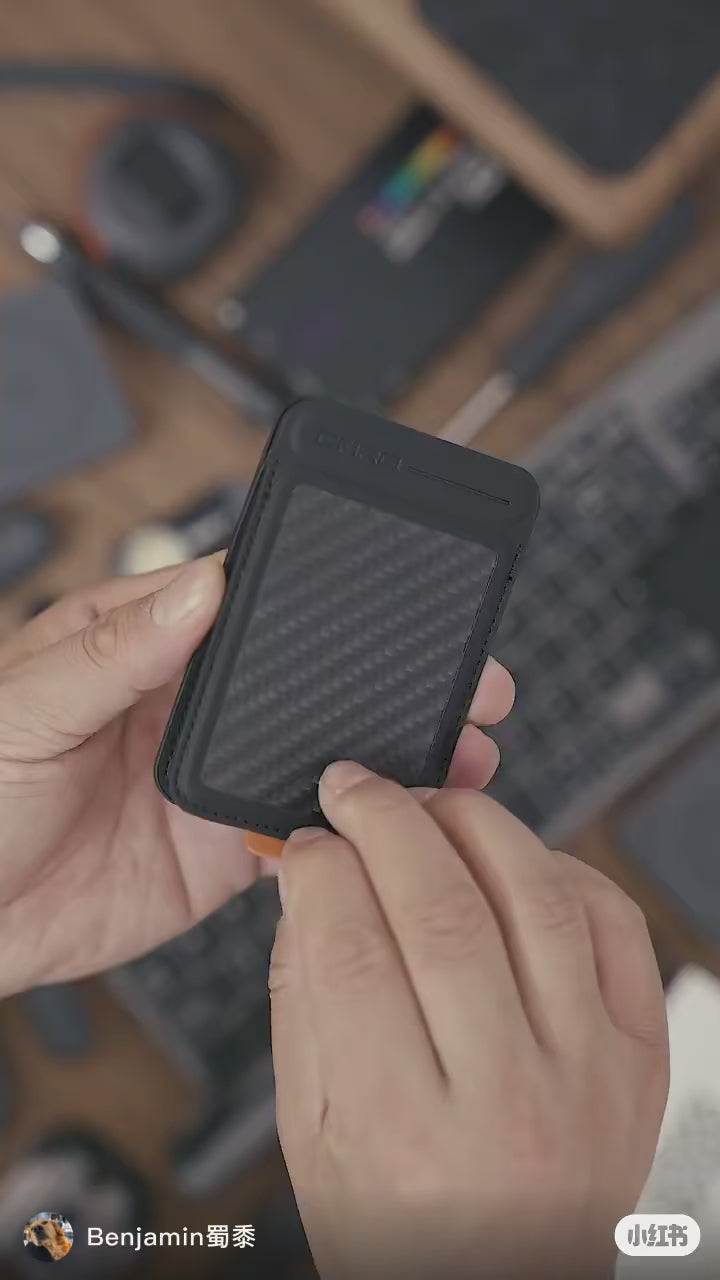 Carbon fiber Magnetic mobile phone card holder MagSafe Card Holder iPhone 15 16 card holder