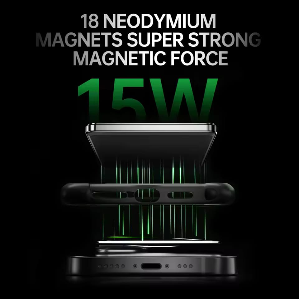 Portable Charger Powerbank With Cable PD20W Power Bank Wireless 15W With Phone Holder LED Display Mobile Phone Backup Battery